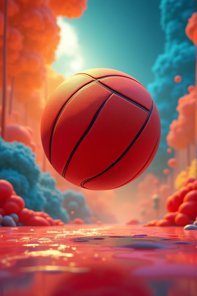Red basketball animation image background for Instagram feed