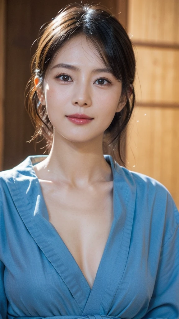 Model actress、One Woman、cool、Japanese and half European、Close-up of face、30 generation beauty、Realistic Skin、yukata
