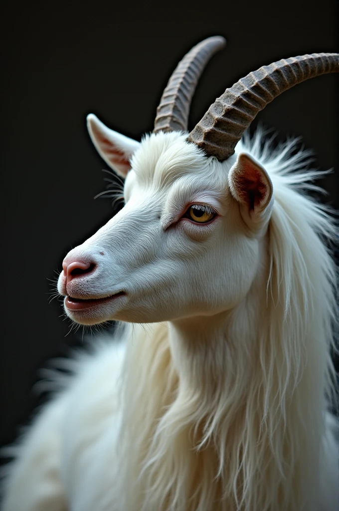 White goat woman with black horns being penetrated vaginally