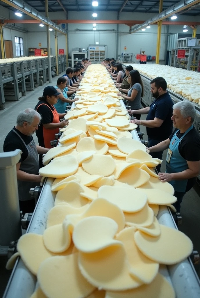 The scene shows a production line in a factory, where the felt is being cleaned. Large industrial machines are in operation, passing the felt pieces through cleaning systems that remove impurities such as dust and unwanted fibers. Workers monitor machines and material as it moves along the production line. The atmosphere is modern and well lit., with clear signage and organized work areas.