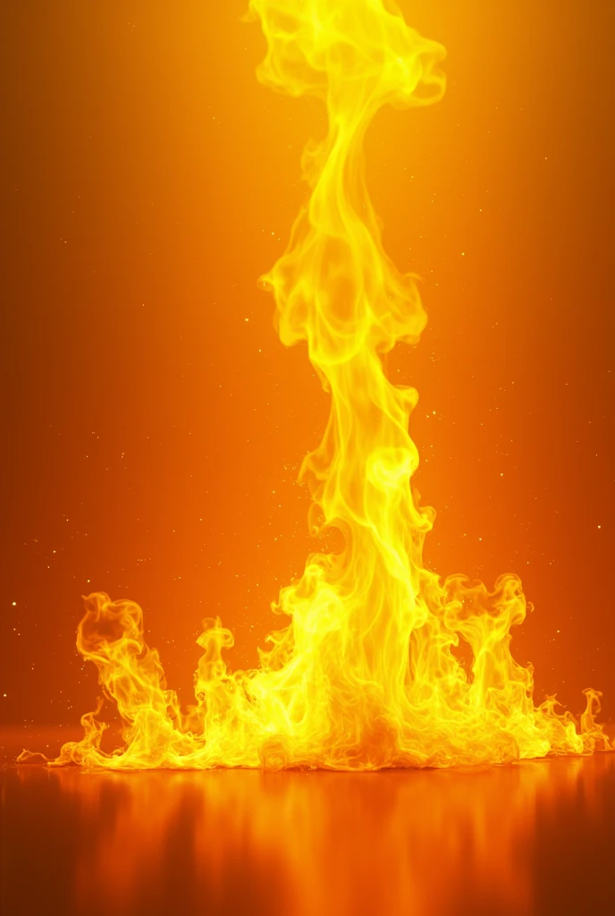 A background in gold with black and flames of fire