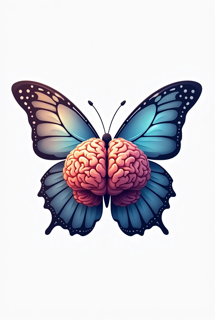 A logo with a butterfly and a brain The company's name is Caiza Ferreira