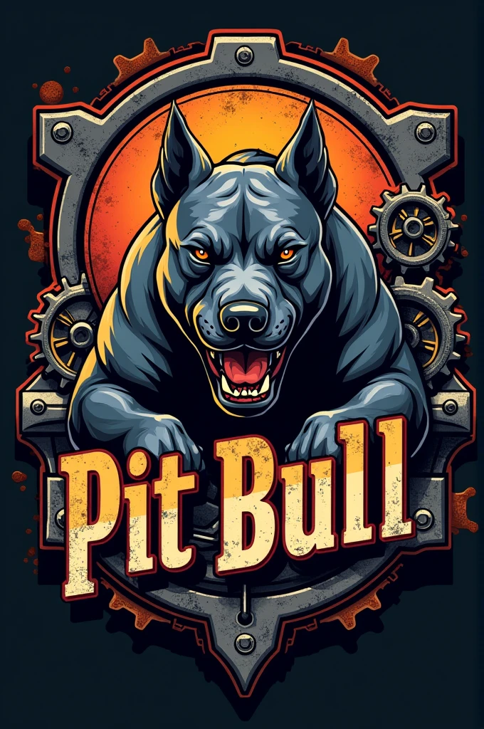 Create a motorcycle logo with a pit pull