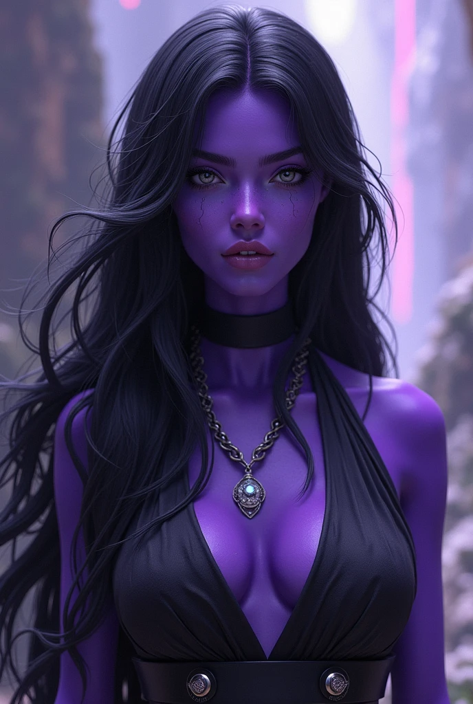 An avatar-like species, Only they are all women. They have purple skin, long black hair and her eyes are gray.