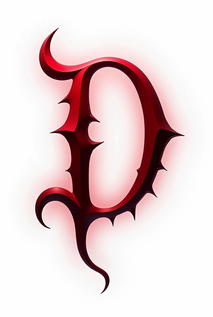 (logo design) sexy evil logo, a sexual striking red letter D, adorned with demon horns and a demon tail extending from the base, dynamic and bold, glossy finish, high-resolution, creating an impression of sexuality and power. White background.