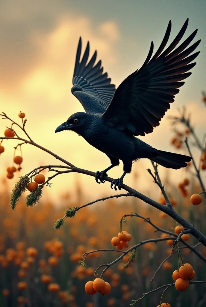 Include images illustrating the Prophet's command to eliminate ravens, recognized for their detrimental impact on crops and fruits.