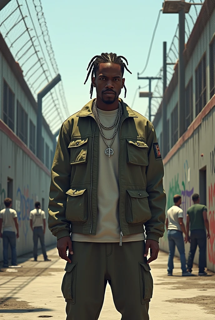 Travis Scott in prison yard GTA style