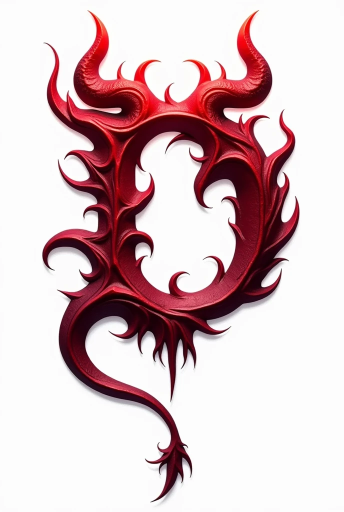 (logo design) sexy evil logo, a sexual striking red letter D, adorned with demon horns and a demon tail extending from the base, dynamic and bold, glossy finish, high-resolution, creating an impression of sexuality and power. White background. 