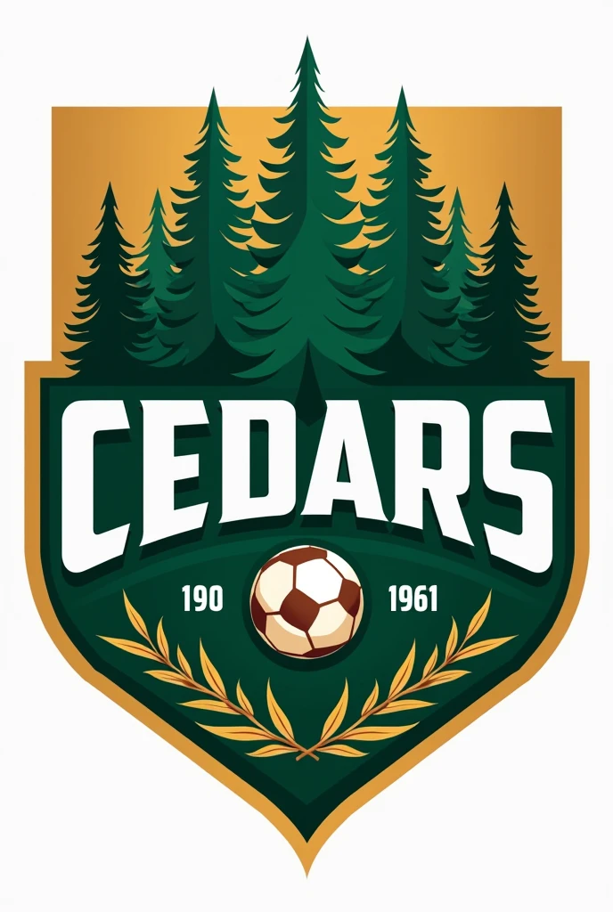 Make a soccer team crest that has the sports name cedars