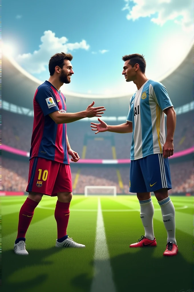 As Messi mocking Cristiano Ronaldo 
