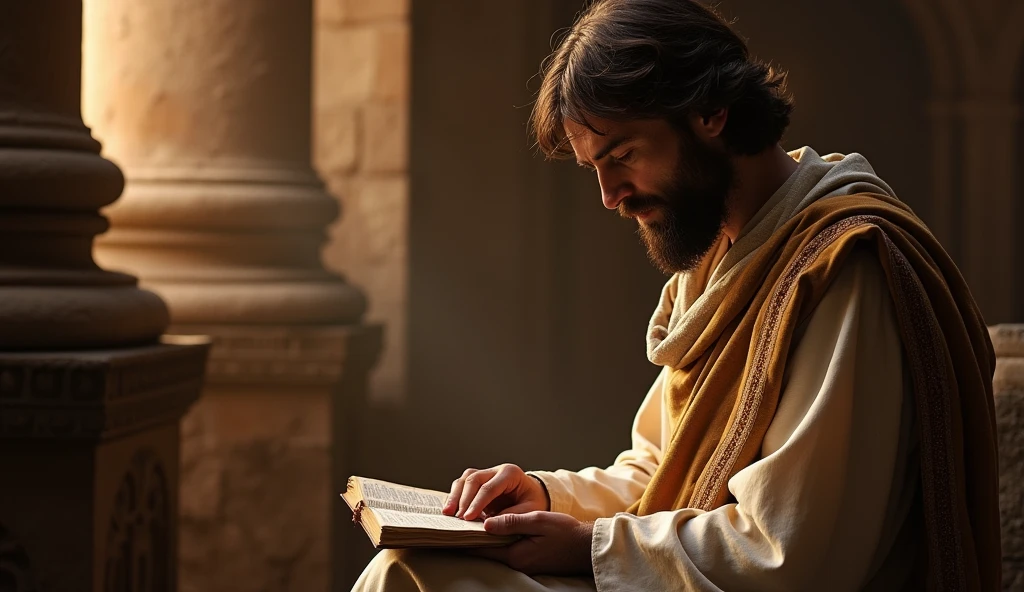 Man reading the bible in the time of Jesus
