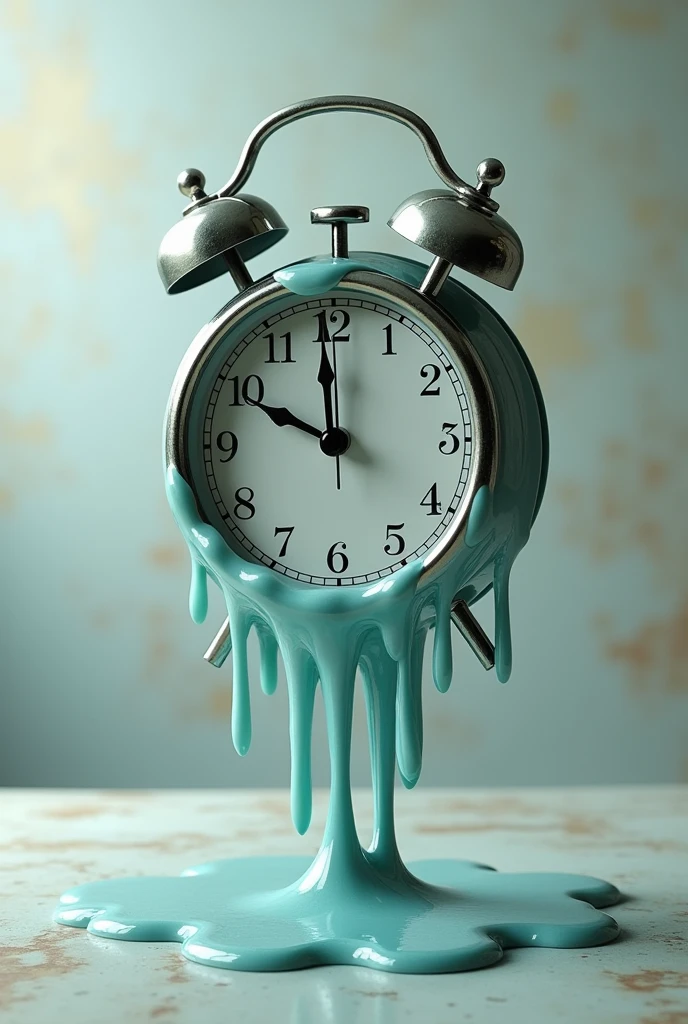 Create as realistic as possible A melting clock symbolizing the fight against time, on a soft background,
representing the rush and anxiety associated with premature .