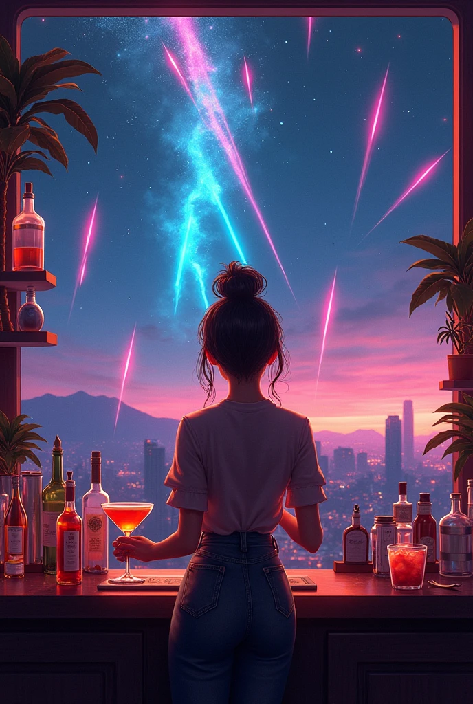 Cara fazendo drinks em meio tempestade de meteoro ☄️