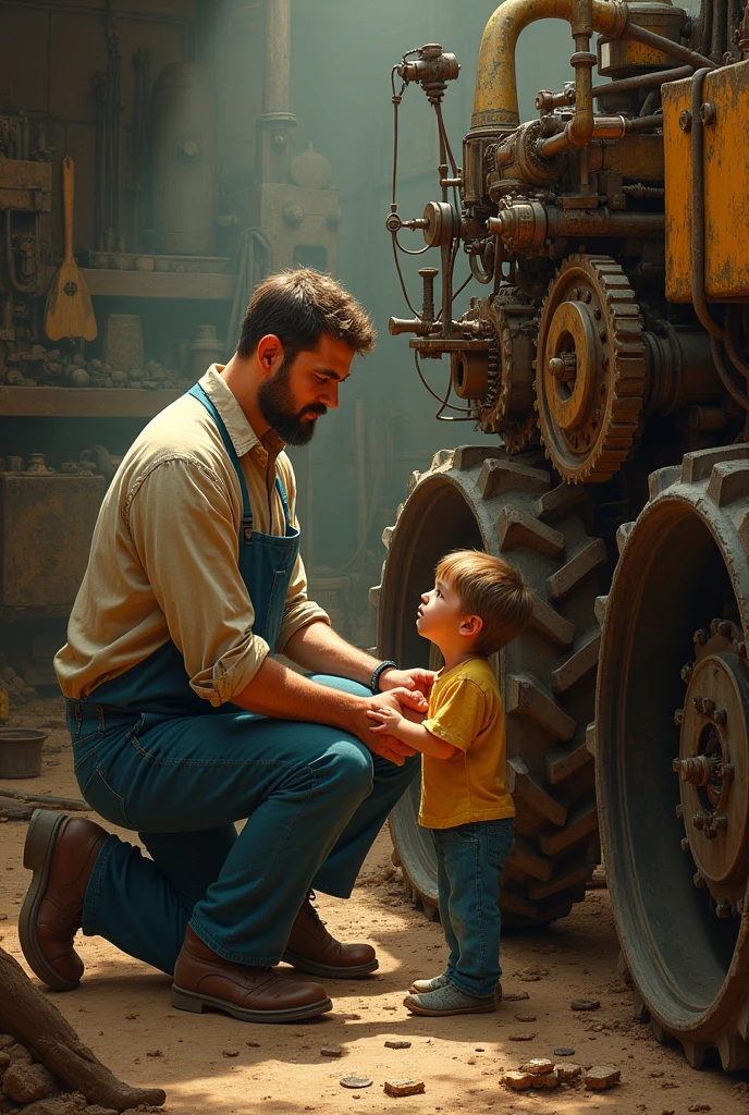 Something related to agricultural machinery mechanics with the shape of a heart and father