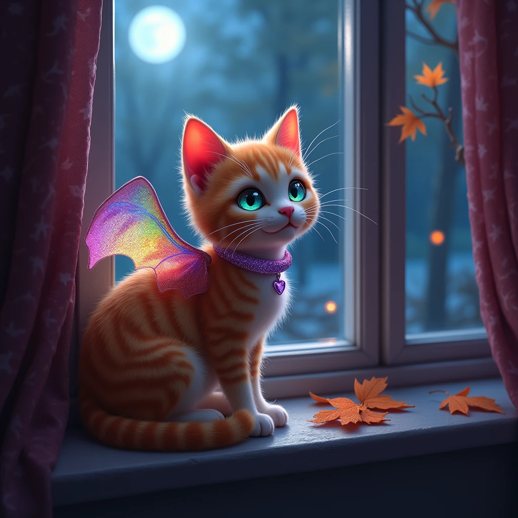 cute gothic vampire rainbow pastel cat familiar creature good and kind #rainbowangelicwings #rainbowshineeyes #redrudysparklecollar #inthemoonlightlayingonawindowceel #snugglingupnextthethewindowceel #magical #fantasyfairytale #enchanted #hd #movie #thecharmedmovie #bulerainboweyes #glitterinfurr #3dfantasy #rainbowrleafeshittingspring #darkfantasywitchyhour #vam orange and coffee colors #coffeeandorangecolorcat #hazeleyesoftheforestwithatumnleafsinthem
#orangeswirlfur #coffeecolrswirl #batwingsinrainbowpastelcolors near the fire place watching the purple sparkle glitter rainbow couldren with a big magic wooden spoon in it the cats name purrfect and she was a gifted cat knowing her owner was a witch of the light arts shes on an errand at the moment