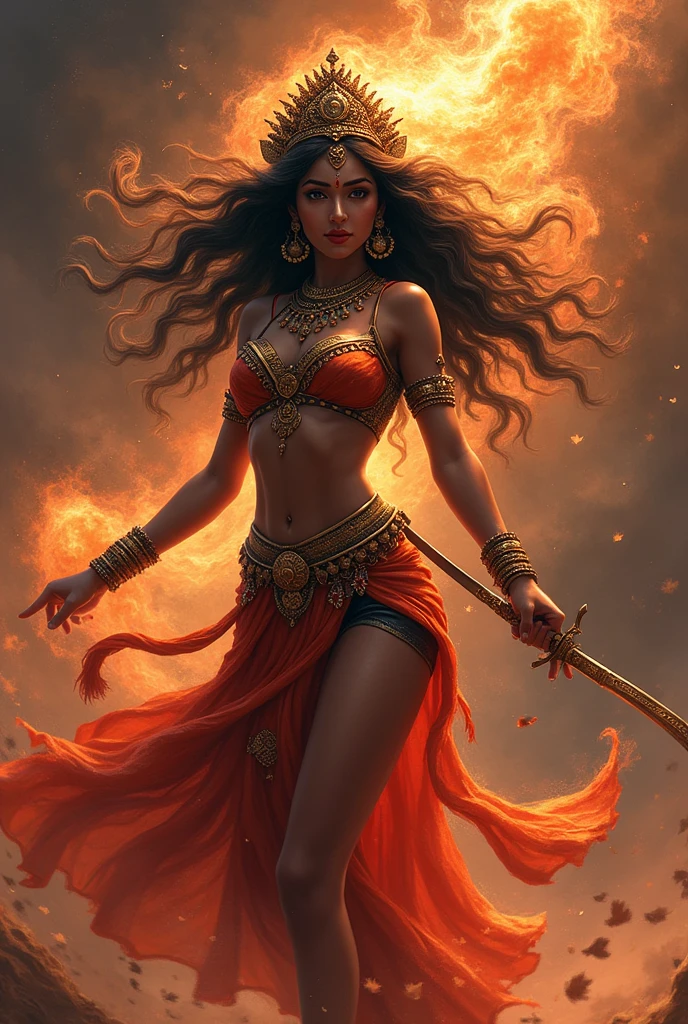 female goddess,karo,Goddess Kali,goddess durga,tigre,determination,strength,empowerment,Bravura,cause fear and discomfort,anger,lioness,elsword,弓,Dance