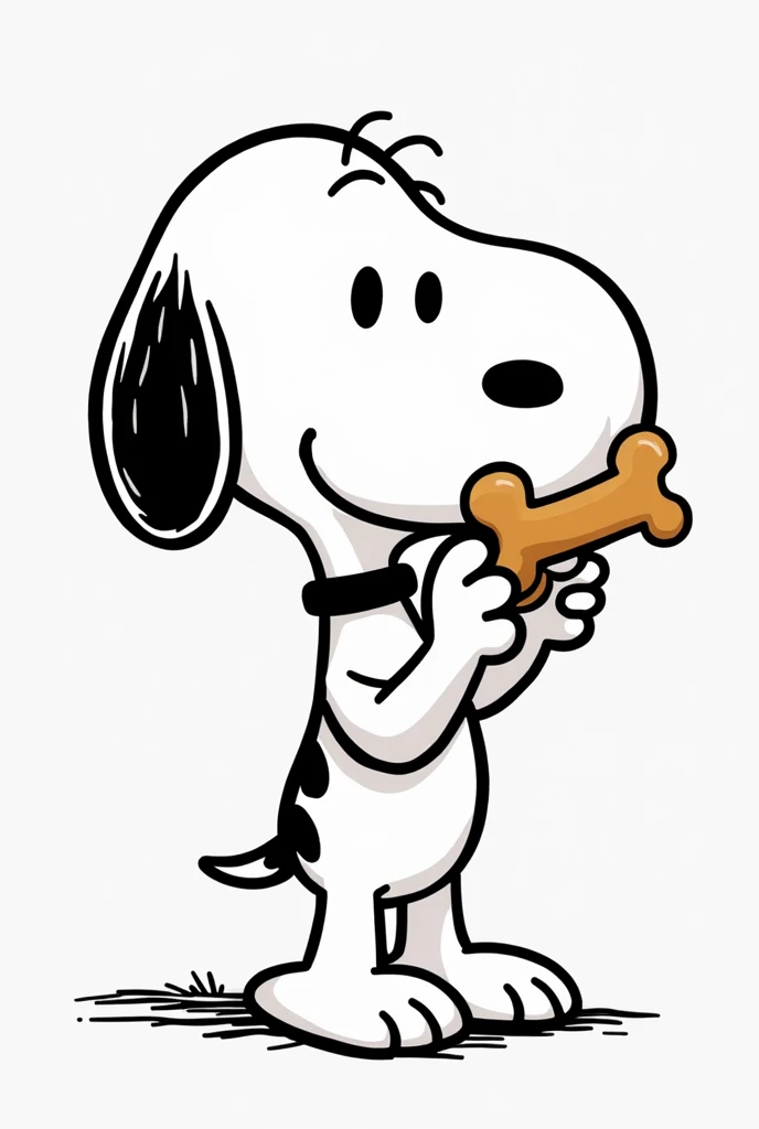I need you to make me a logo for my product. I want it to be a Snoopy eating dog biscuits., I want the logo to be black and white and the name to be centered and it has to say (Gordis Doggies) mandatory, try to make Snoopy not so identical, that is, get inspired by Charles M.. Schulz but don't do it the same way or mention his name and I want it to be a logo in the style of the cartoon