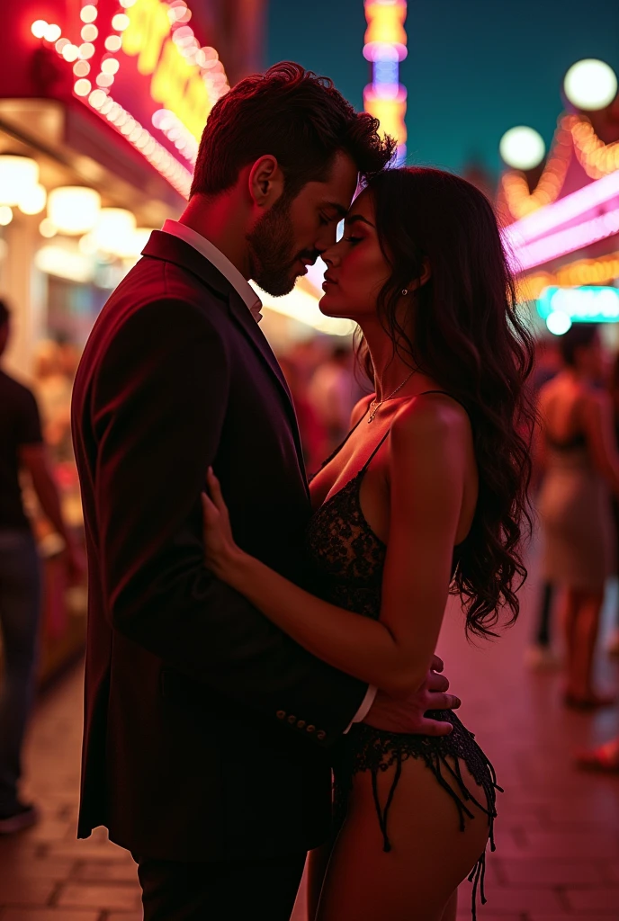 Bella Duenas having sex with Mati Spano, in an amusement park