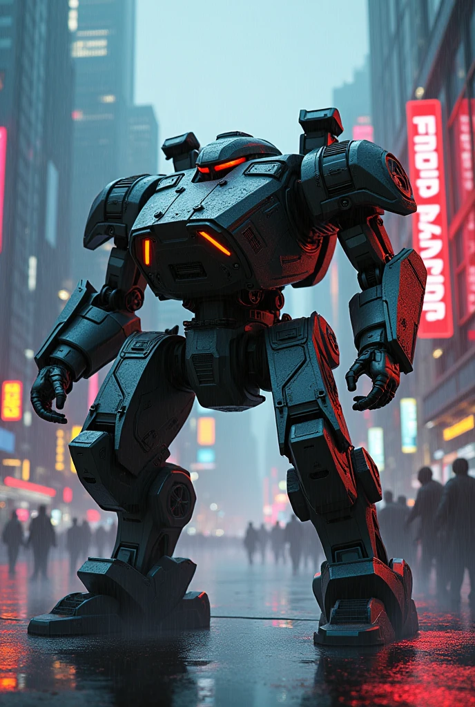 チームベースのアクションシューティングビデオゲームの非常に詳細な多足多関節の近未来的なHeavy Armor戦車のキャラクター、Job title: Tank、Exquisitely detailed tanks、Heavy Armor、Rocket Launcher、Old lady driving a tank、Concept Art、Intricate details、Hyperrealistic、8k、Highest quality、Photorealistic、masterpiece、terrorist attack、 explosion、night、rain、 Detailed futuristic cityscape、Neon Light