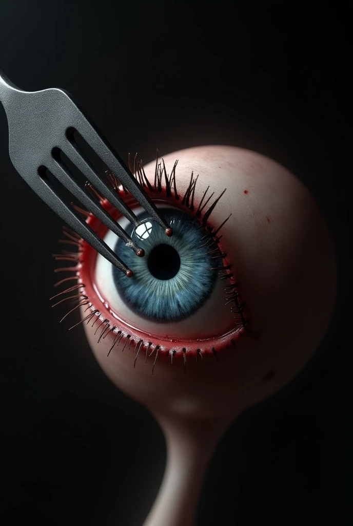 A fork poking an eye 