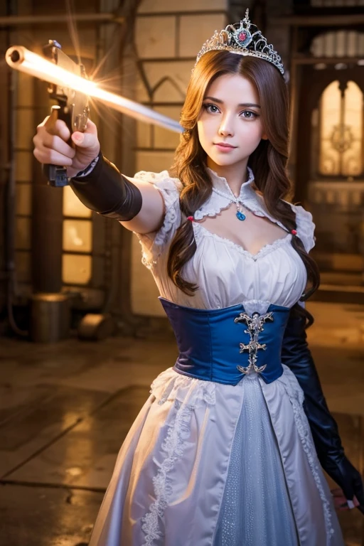 Beautiful Princess of the Industrial Kingdom,Pointing a weapon