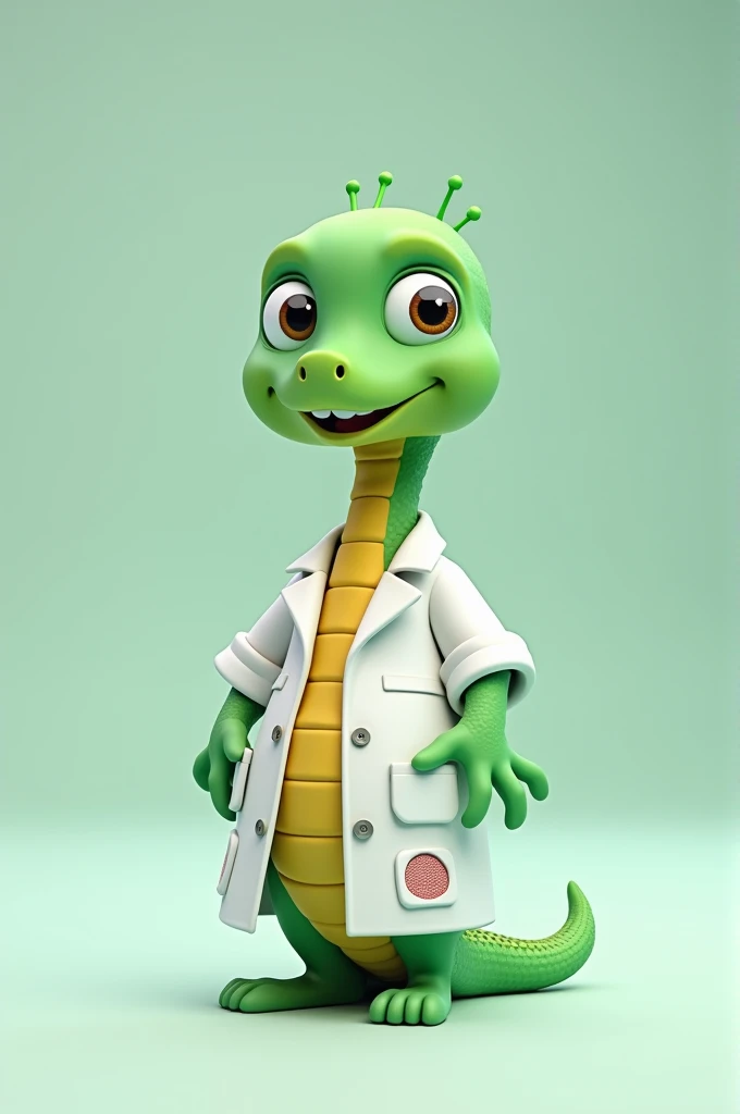 Python logo wearing a chemistry lab coat 