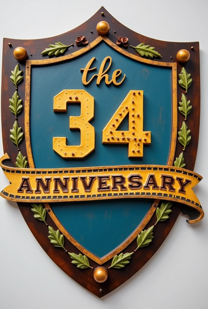 a school shield where some students are celebrating their 34th anniversary