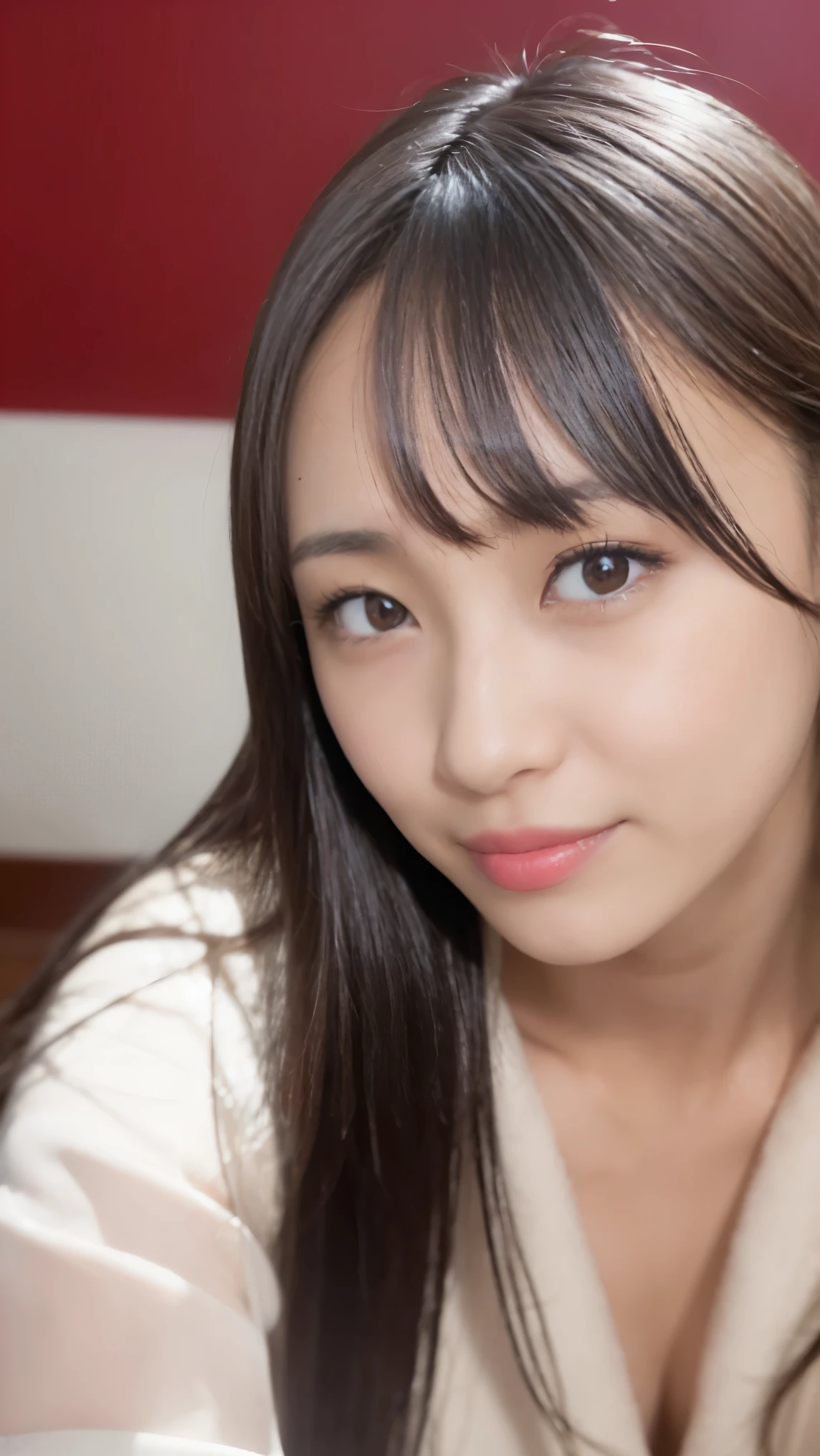 Everything modern:1.66, Cute Japanese Women Photos, smile, 20-year-old, Oil and hair palm for one-length straight hair:1.55, (photo Realistic:1.4), (hyper Realistic:1.4), (Realistic:1.3), (Smoother lighting:1.05), (Improving the quality of cinema lighting:0.9), 32K, 1 girl,20-year-oldの女の子, Realistic lighting, Backlight, The light shines on your face, Ray Tracing, (Bright light:1.2), (Improvement of quality:1.4), (Highest quality Realistic textured skin:1.4), fine grain, Detailed face,(smile:1.0), (Emphasis on face close-up:1.3), (Enhances the beauty of skin texture:1.1),((Extremely precise and accurate anatomy:1.0)), (Enhances the beauty of skin texture:1.1), Clean and glowing skin, mesh, thin:1.2, (Realistic:1.3), Realisticなライティング, (Smoother lighting:1.05), 32K, One Japanese woman, fine grain, Detailed face, (Film Grain:1.1),(Accentuates body lines:1.1), High resolution, Natural look, Kind eyes, Improves hair quality, Delicate light and shadow, Transparent muscles, Graceful pose, Beautiful Eyes, Sharp details, Soft light reflection, Beautiful contours, Delicate skin tone, Fine hair texture,Cute Japanese Women Photos,