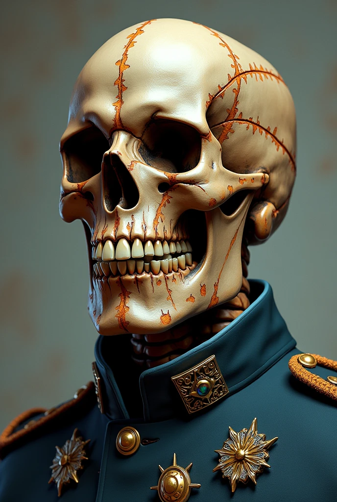 Evang, a watercolor painting of a skeleton warrior with rusting damaged armor, head has cracks on the side of it, concept art, fantasy horror art, detailed metal armor