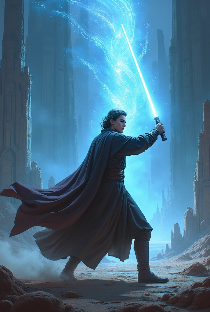 Create a fighting jedi, gripitomoedas background image