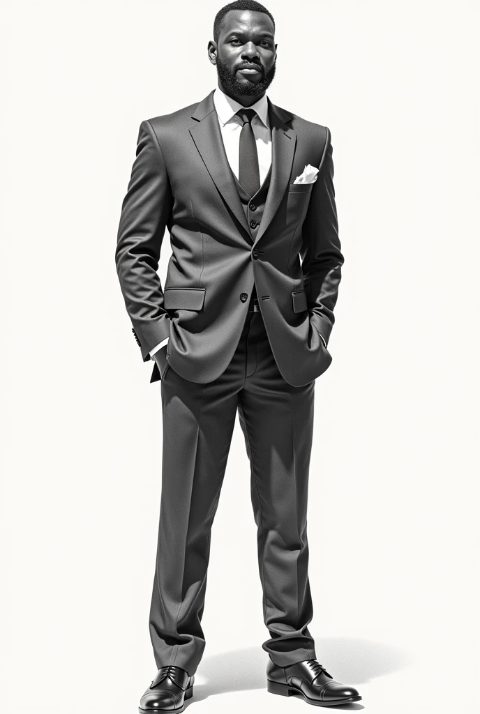 Drawing of a black man in formal wear