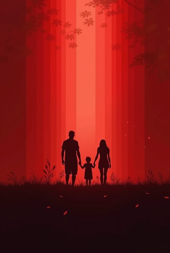 make an image with red rays in the background and in front it says the_family
