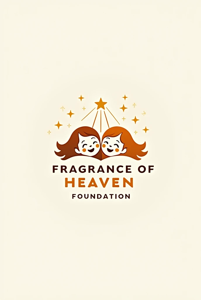 Create an isologo with the words "Fragrance of Heaven Foundation", that it refers to social assistance for children with limited resources, that highlights joy, hope.