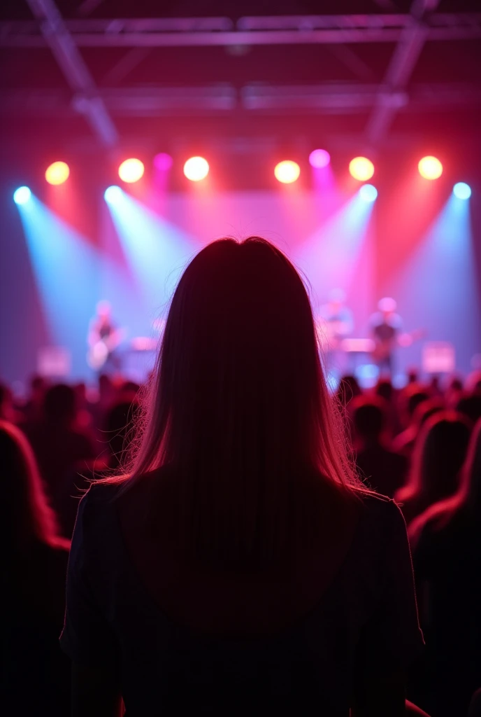 Girl at a concert of her favorite band