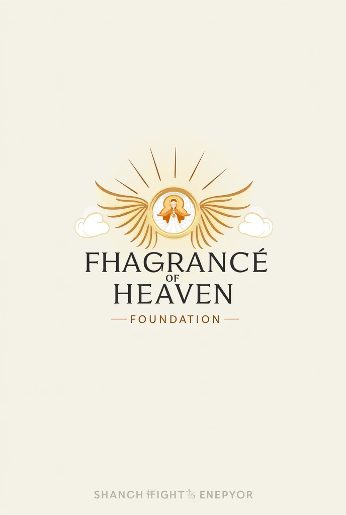 Create an isologo with the words "Fragrance of Heaven Foundation", that it refers to social assistance for children with limited resources, that highlights joy, hope.