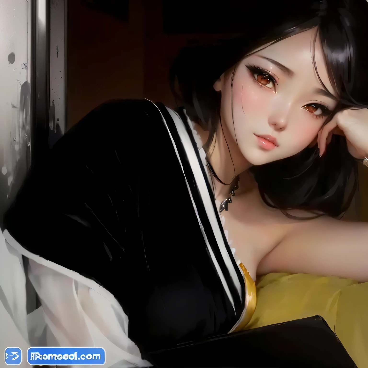 anime girl in black and white dress posing for a picture, attractive anime girl, beautiful anime girl, beautiful anime woman, seductive anime girl, beautiful alluring anime woman, realistic cute girl painting, realistic young anime girl, anime thai girl, beautiful character painting, smooth anime cg art, realistic anime artstyle, anime girl, beautiful anime portrait, detailed portrait of anime girl