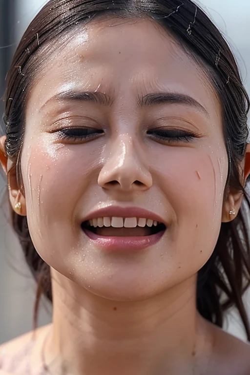 do, Highest quality, (Highly detailed CG Unity 8K wallpapers), (Highest quality),Edge Orgasm、faceフォーカス、Woman with open mouth and closed eyes、Edgy Woman_face、30 years old、Black Hair、Very small toilet、((Sweat) ),((Sweatで光る肌))((Sweatで光る鎖骨,Sweatで光るface)),（(Sweatだくの肌))((Sweatで濡れた肌)),