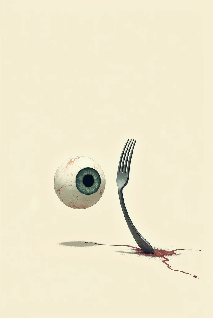 A fork poking a simple eye