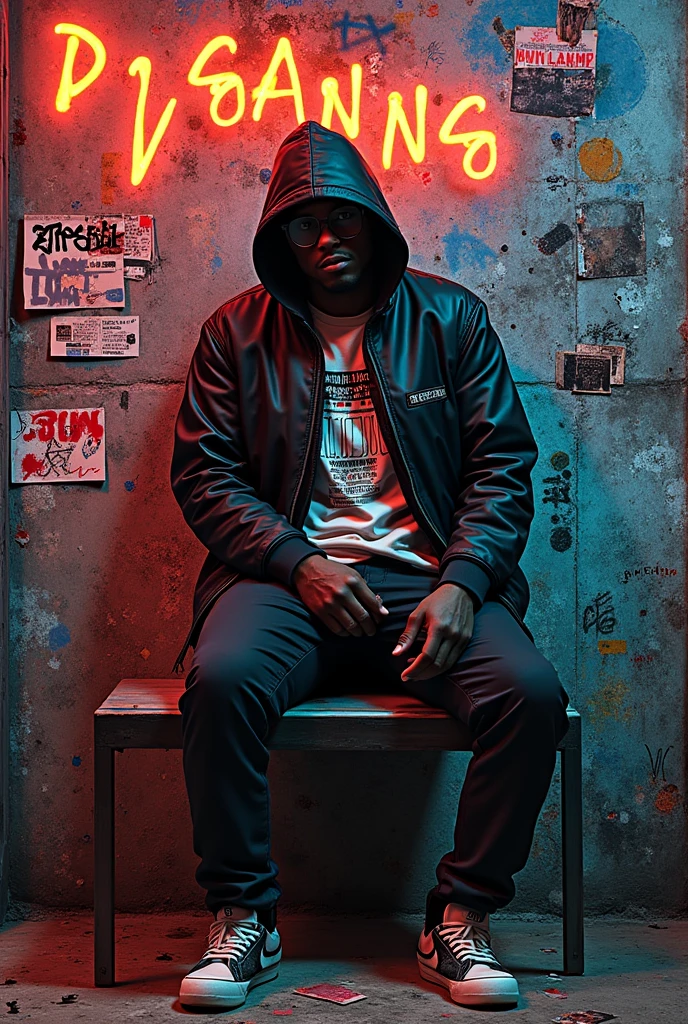 Create a cover with the writing D´GANG with a music and studio theme, graffiti theme, street, hip-hop