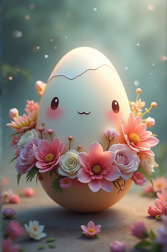 qsmp egg with a wreath of flowers