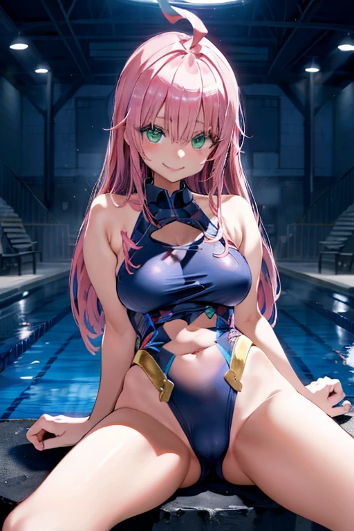 ruanyi0074, torn swimsuit, one-piece swimsuit, Pool,
lala satalin deviluke,to love る,long pink hair, very long sidelocks, green eyes,Symmetrical eyes, Ahoge,
((Highest quality)), ((masterpiece)),(detailed),High resolution,Sharp focus,Perfect Face,Perfect Fingers,{best illustration},(complete anatomy),
(非常にdetailed CG unity 8k wallpaper),(((Vibrant colors))),Official Art,glamorous,large breasts, Medium ass,
shiny 肌,very shiny 肌,Shiny body,plastic glitter 肌,exaggerated shiny 肌,illuminated 肌,
((detailedなボディ)),(detailedな顔)), cute,Lewd,erotic,Bold,Camel Toe,(erection of nipple),

 seductive smile, embarrassed, 
Pushing hips forward,  (sitting), Open legs wide, spread legs, arms behind back,