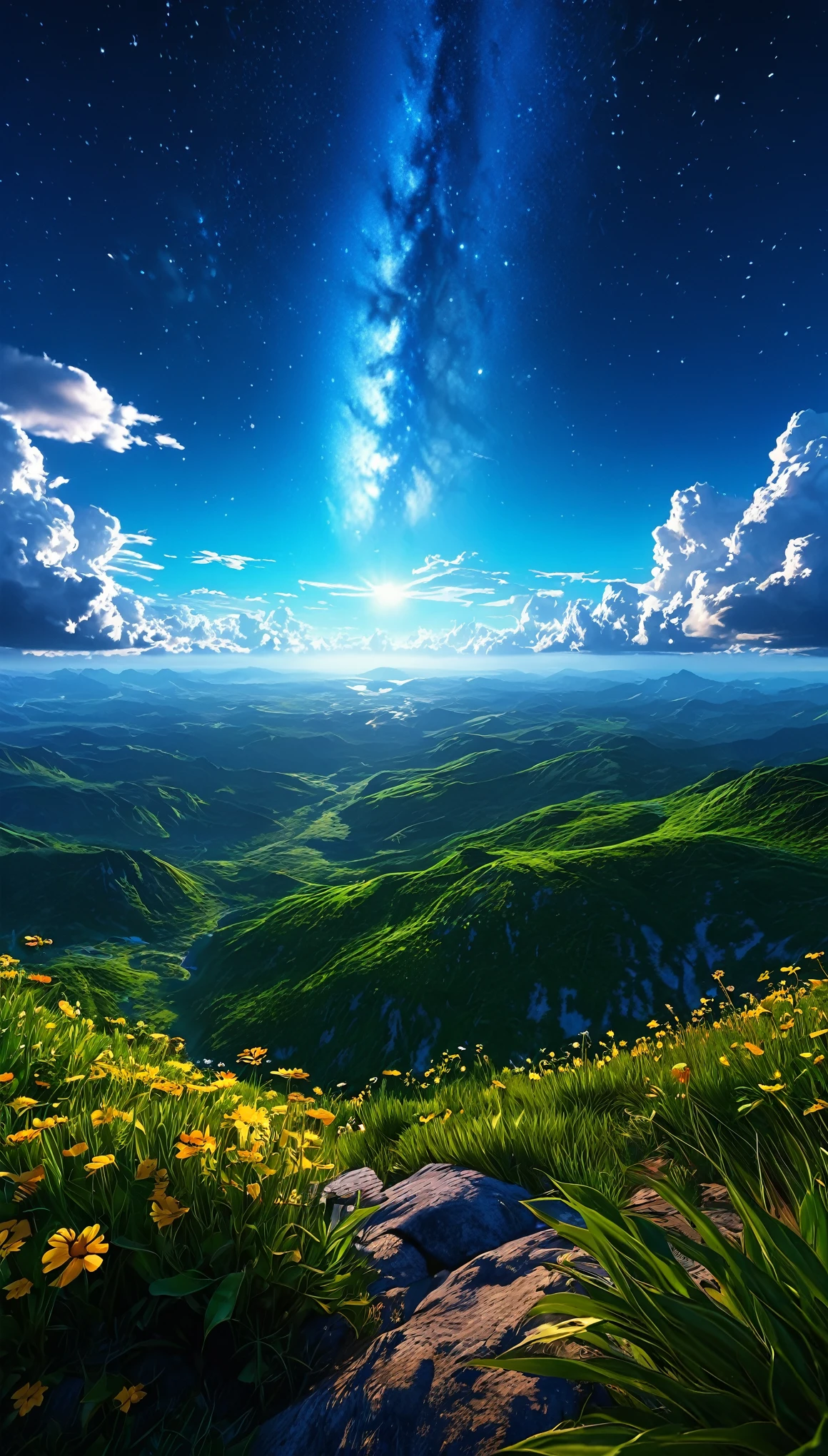 summer sky,photorealistic,highly realistic,extreme details,breathtakingly realistic,high contrast realism,high saturation realism,vibrant colors,dramatic lighting,captivating landscape,compelling storytelling,atmospheric scene,mesmerizing visuals,intricate details,strong emotions,celestial beauty,dreamlike world 32K UHD
