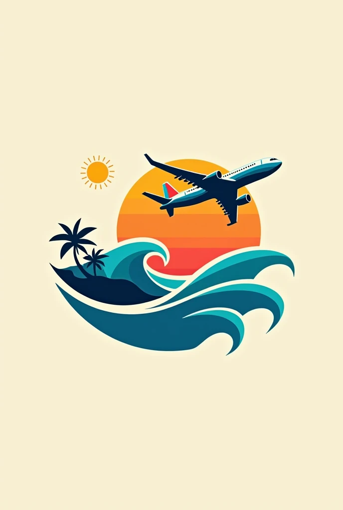 Logo for tour operator (of beaches and airplanes)(colorful)