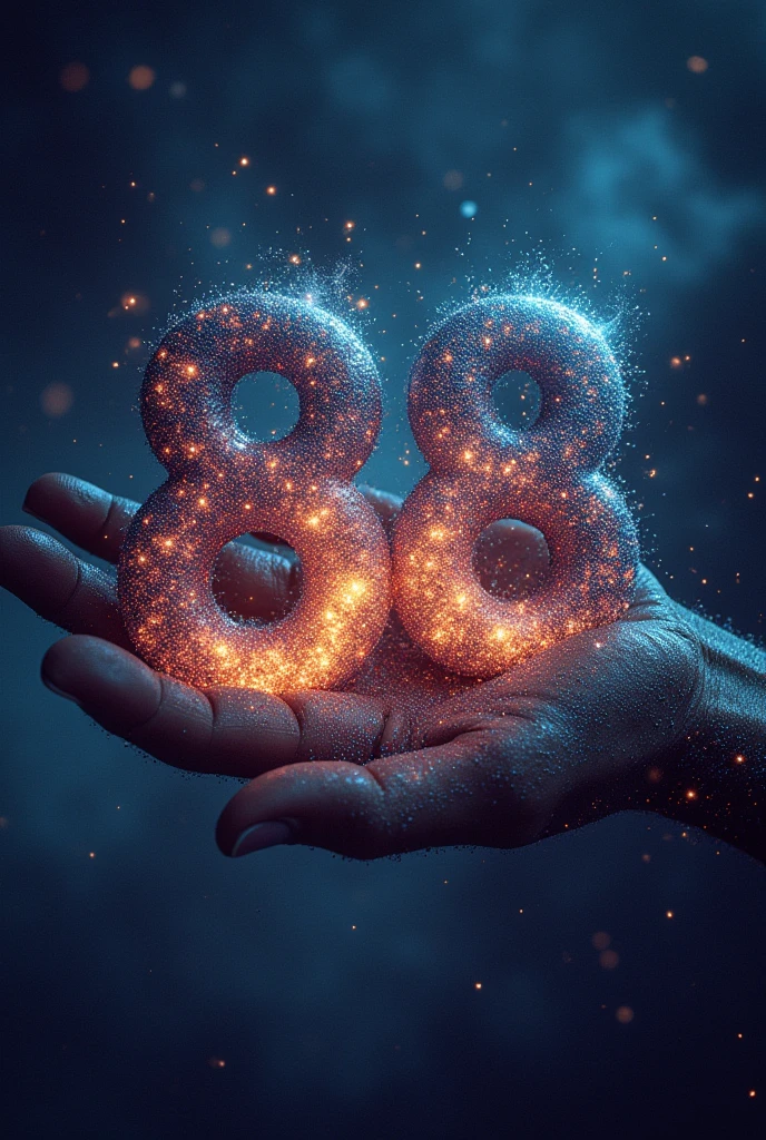 Give me the number 888 with astral background