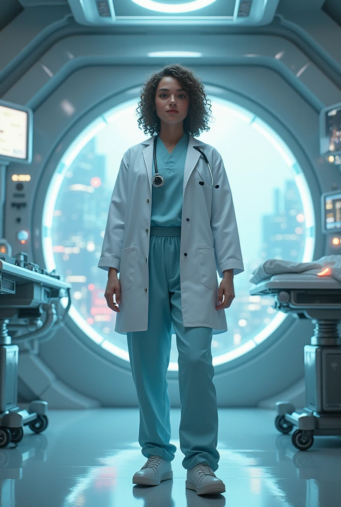 Little chubby 23 year old girl became a doctor and saving patient from epidemics in scifi theme