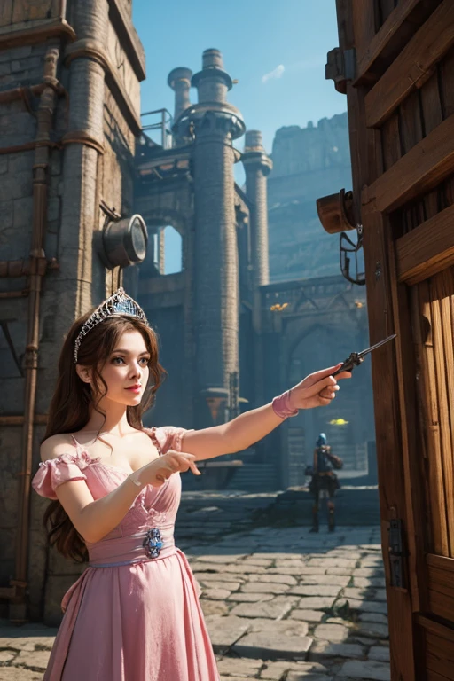Beautiful Princess of the Industrial Kingdom,Adventurer,Pointing a weapon,Overbearing,They are hostile towards me.