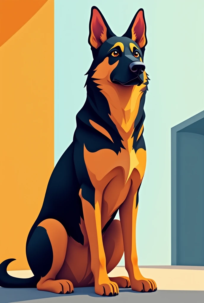 Create a stylish German Shepherd dog that can be used in 2D Scratch