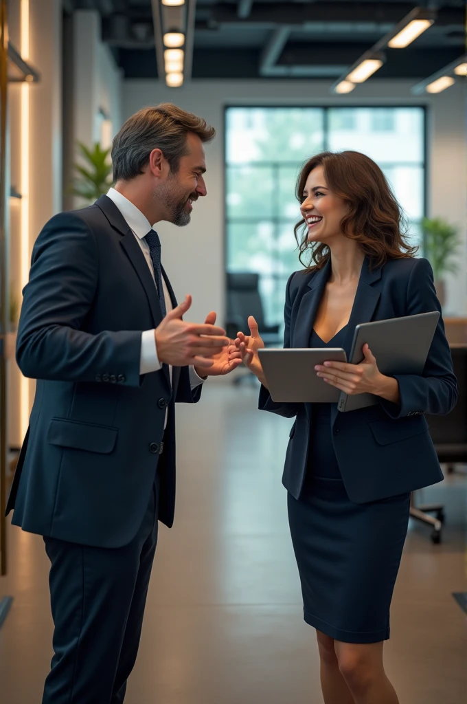 Salesman and saleswoman