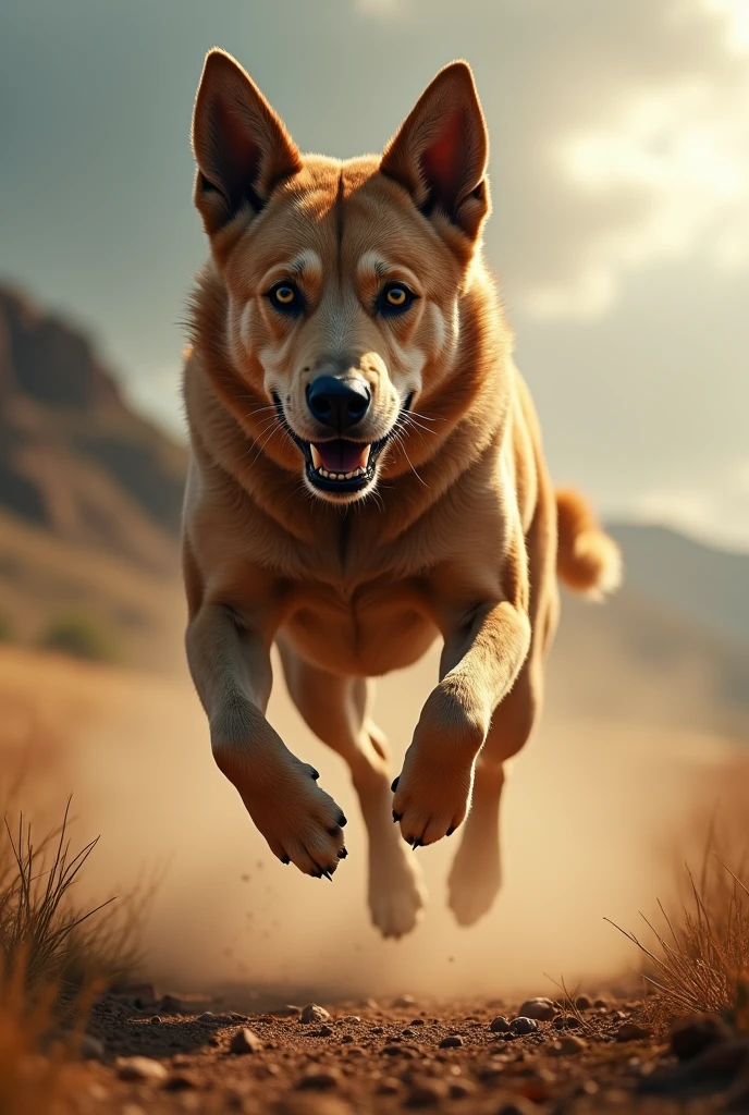 Stunning dog, photo in 8k, in action,cinematic 