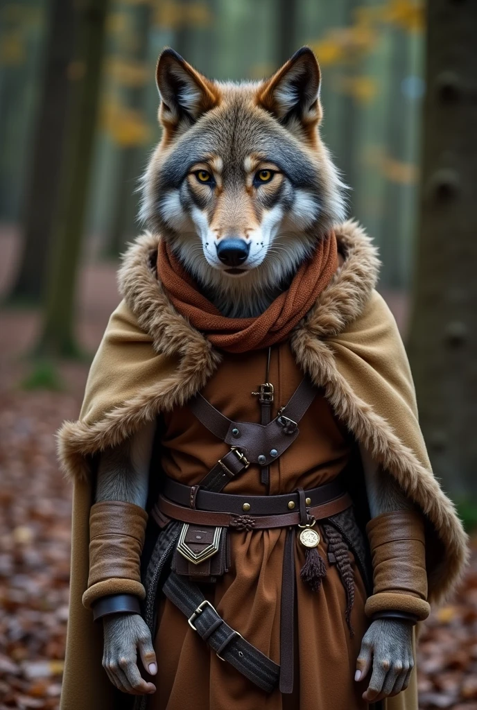 a wolf in the typical tinkuy costume 